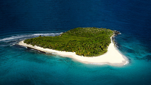 Aerial Closeup of Sandy Cay