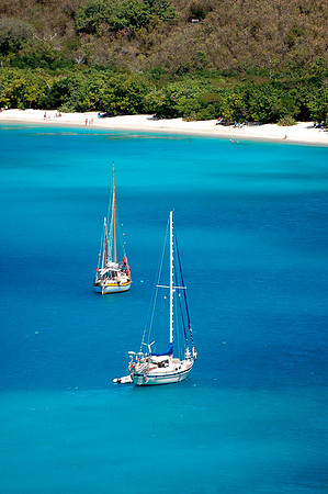 Two Sailboats - Maho Bay USVI