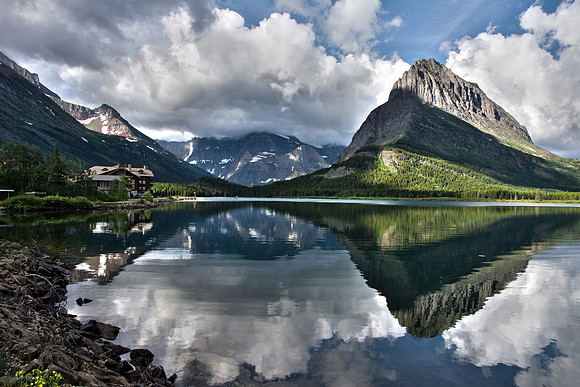 Swiftcurrent Lake - Reflections at Sunrise