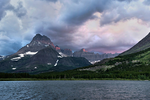 Sunrise at Swiftcurrent Lake