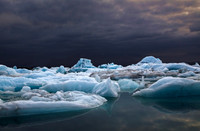 Icebergs at Dusk