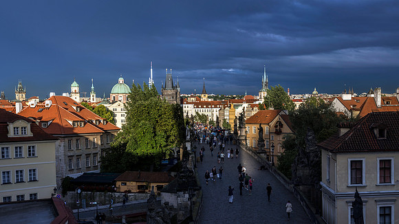 Charles Bridge in Magic Light after Rain
