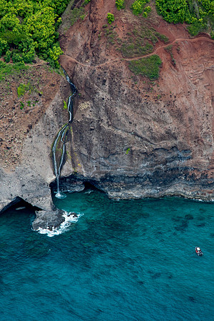 Waterfall on Napali Coast