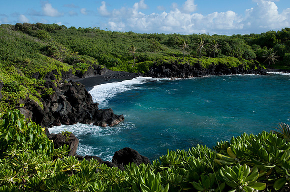 Black Beach at Waianapanapa near Hana - Maui