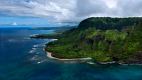 Aerial View of Ke'e Beach - Kauai