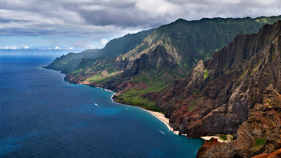 Aerial view of Napali Coast